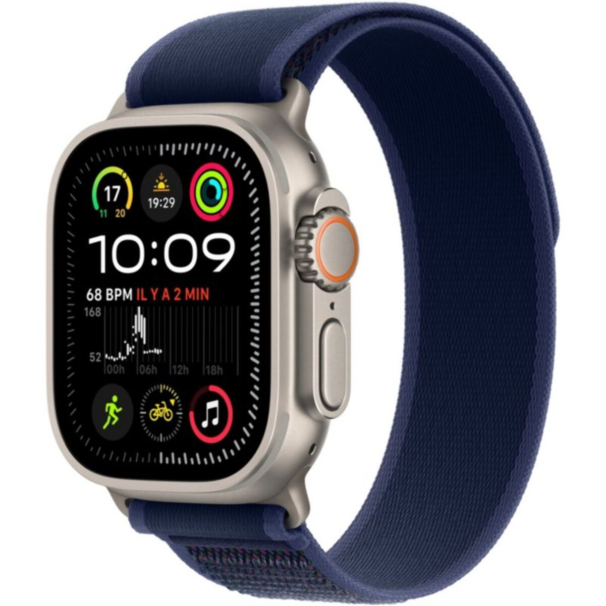 Bracelet APPLE WATCH 49mm boucle trail bleu titane naturel M/L