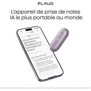 DICTAPHONE PLAUD Note Pin S Argent