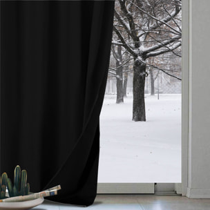 Rideau anti-froid doublé polaire - Noir