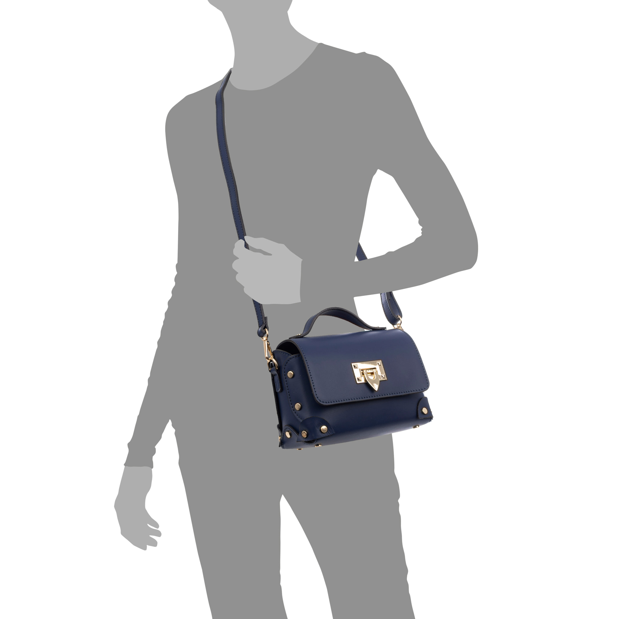 Barrali Bolso bandolera Mujer.Piel auténtica Ruga