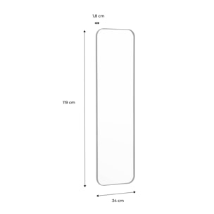 Miroir rectangulaire acier noir 34 x 119 x 1.8 cm - Harold