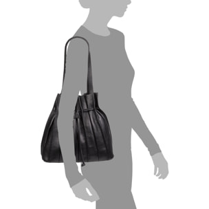 Albiolo borsa a spalla da donna. Pelle autentica finitura Dollaro.