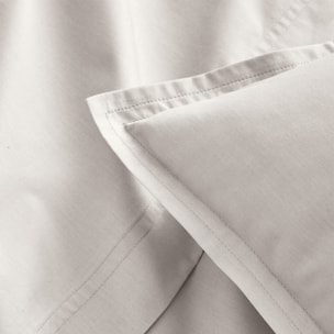 Parure de lit Housse de couette + Taies carrées en percale de coton, PREMIÈRE, Gris Perle