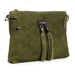 Savina Bolso bandolera Mujer.Piel auténtica Gamuza