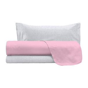 COMPLETO LETTO TRENDY CHIC MADE IN ITALY COTONE- ROSA PIAZZA E MEZZA