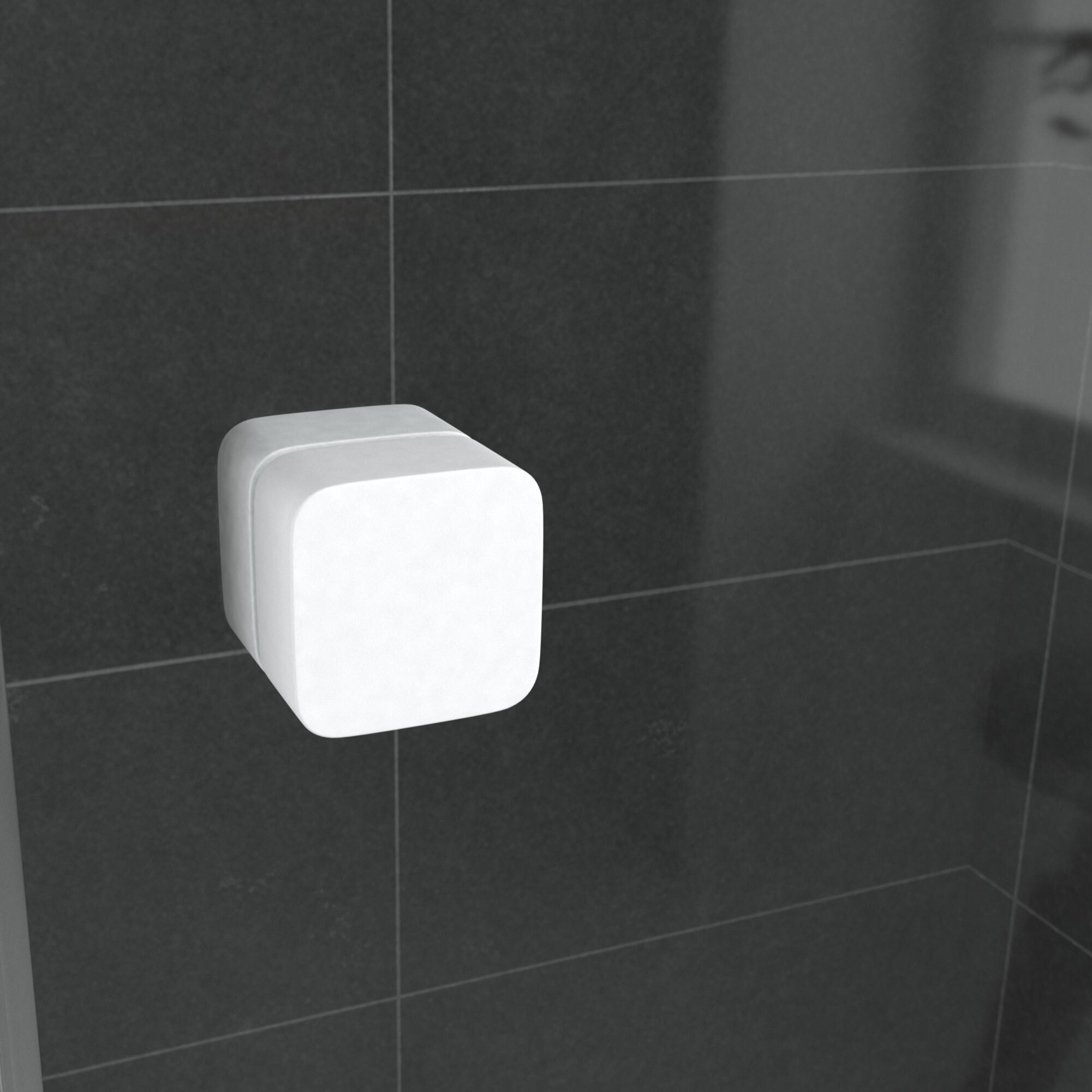 Porte de douche 1/4 cercle blanc 90x90cm de largeur - verre transparent - WHITY ROUND