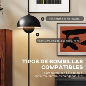Lámpara de Pie Moderna 155 cm Lámpara de Pie para Salón con Pantalla de Cuenco Reflejando Luz Interruptor de Pie Casquillo E27 Sin Bombilla para Dormitorio Oficina Sala de Estar