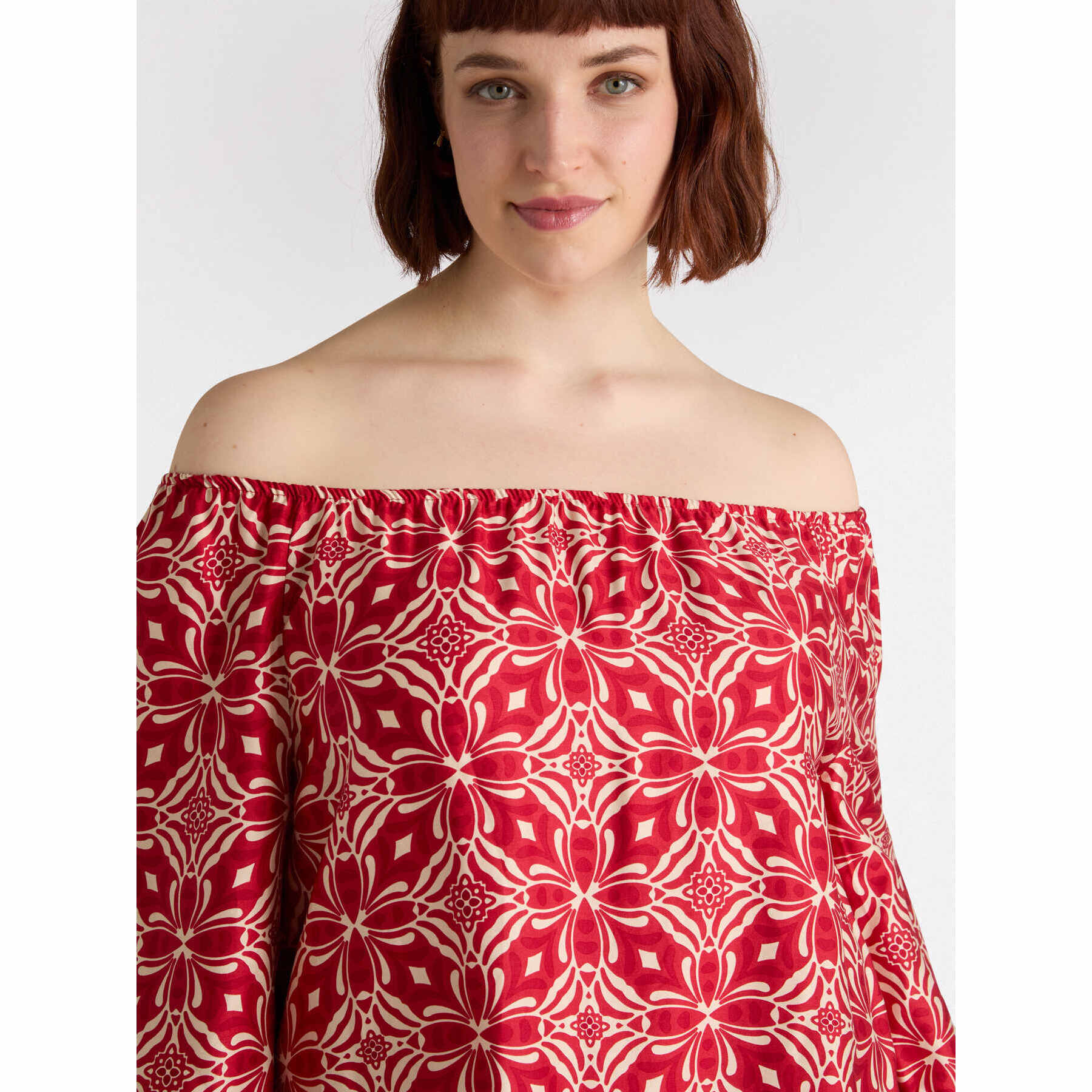 Fiorella Rubino - Blusa con estampado étnico - Rojo
