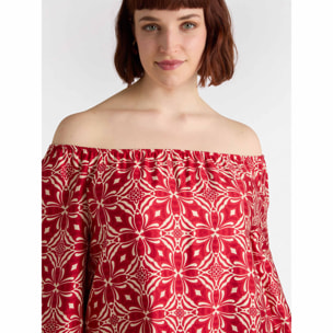 Fiorella Rubino - Blusa con estampado étnico - Rojo