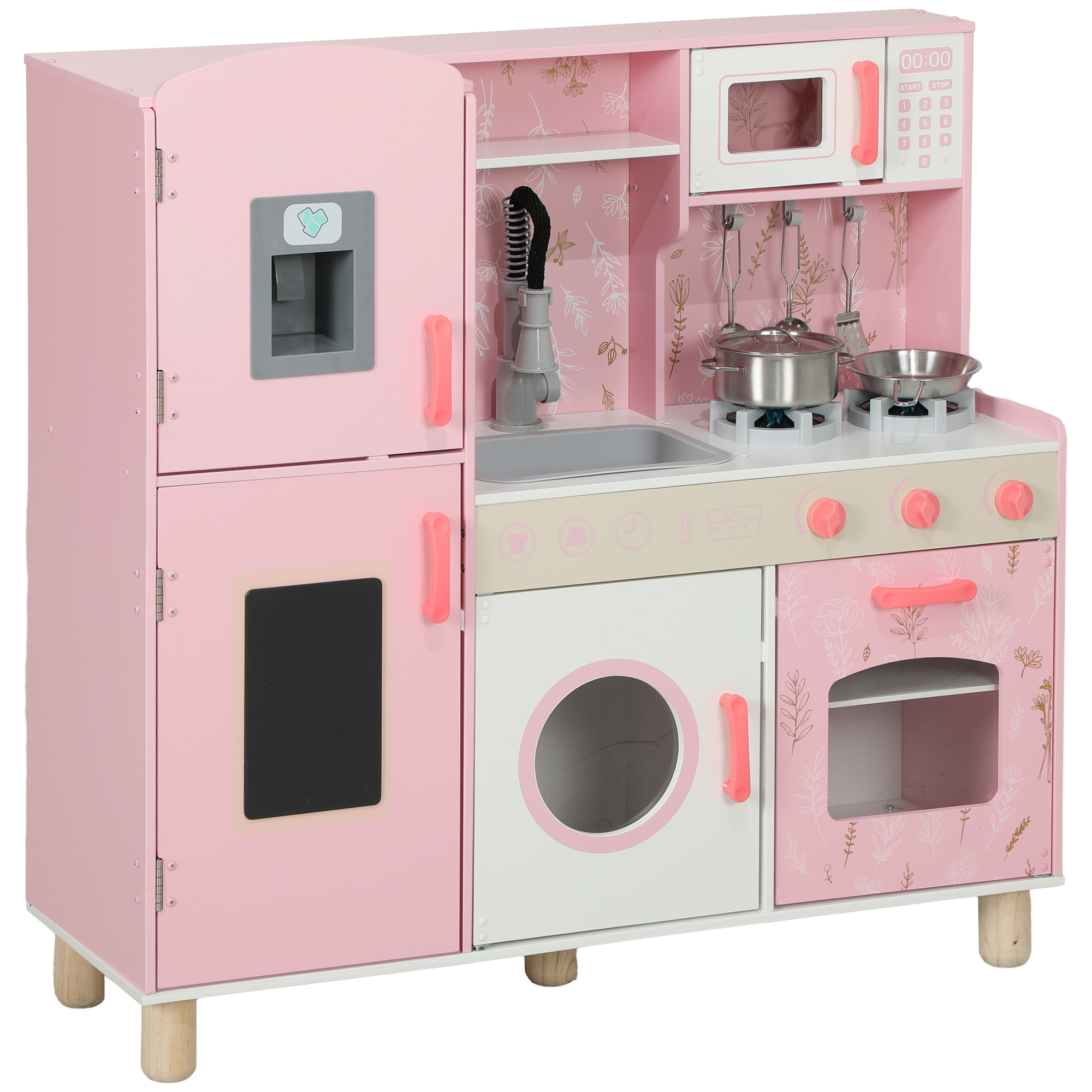 Cuisine enfant tout équipée avec accessoires effets sonores lumineux blanc rose