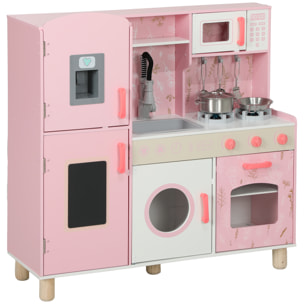 Cuisine enfant tout équipée avec accessoires effets sonores lumineux blanc rose