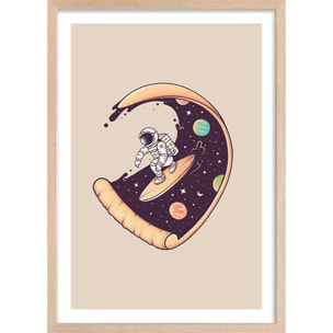 Affiche enfant surf en cosmos  Affiche sous cadre bois