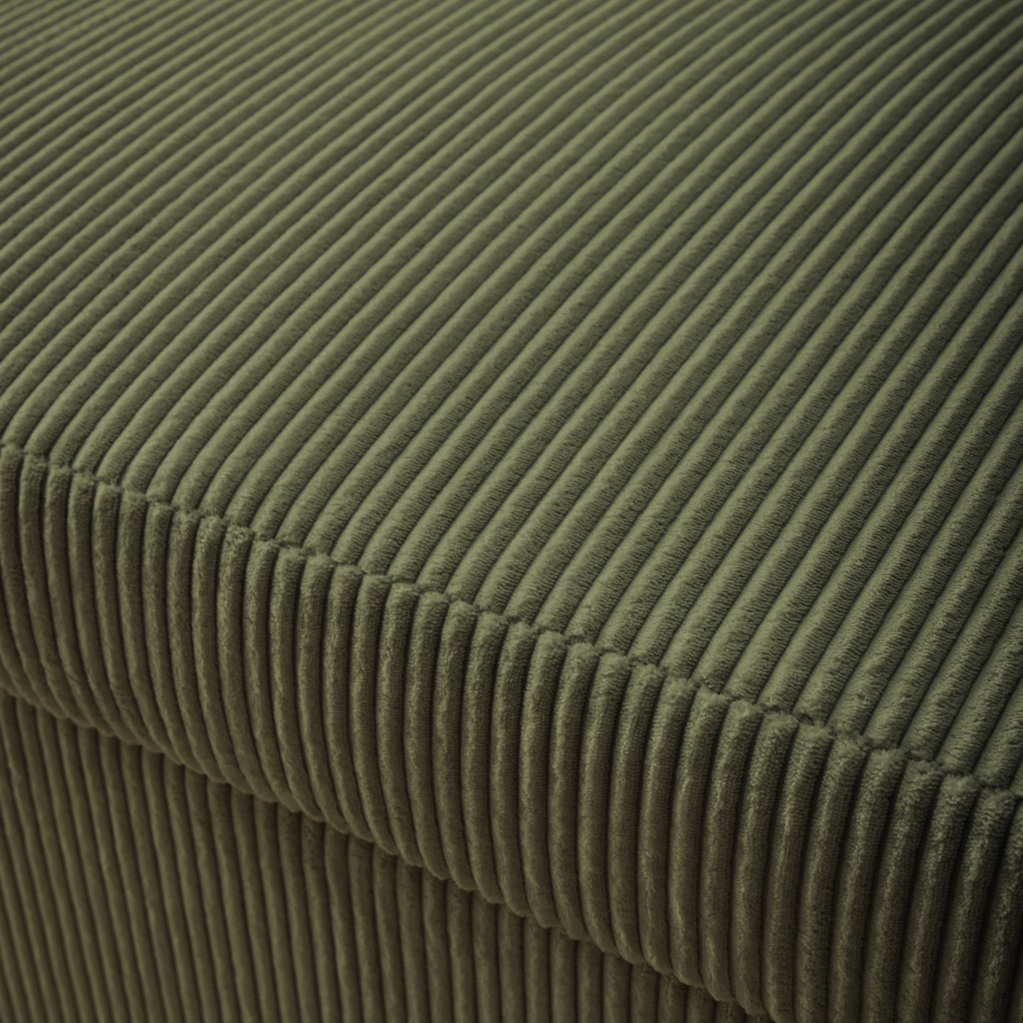 Canapé convertible arrondi 2 places velours côtelé kaki L 168 x P 90 x H 88cm - Lino