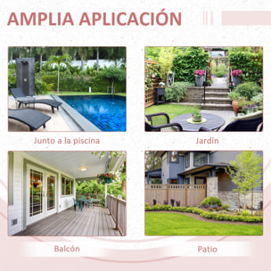 Mesa de Jardín de Ratán Sintético Mesa de Terraza Exterior Plegable con Patas Cruzadas y Marco de Acero para Patio Balcón Natural