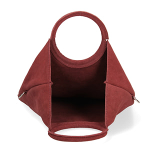 Borsa a mano da donna Made in Italy - Modello Zelia - Pelle scamosciata - 29.0 x 30.0 x 1.0 cm