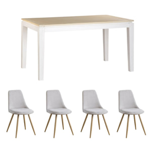 Ensemble table vilna et 4 chaises devon