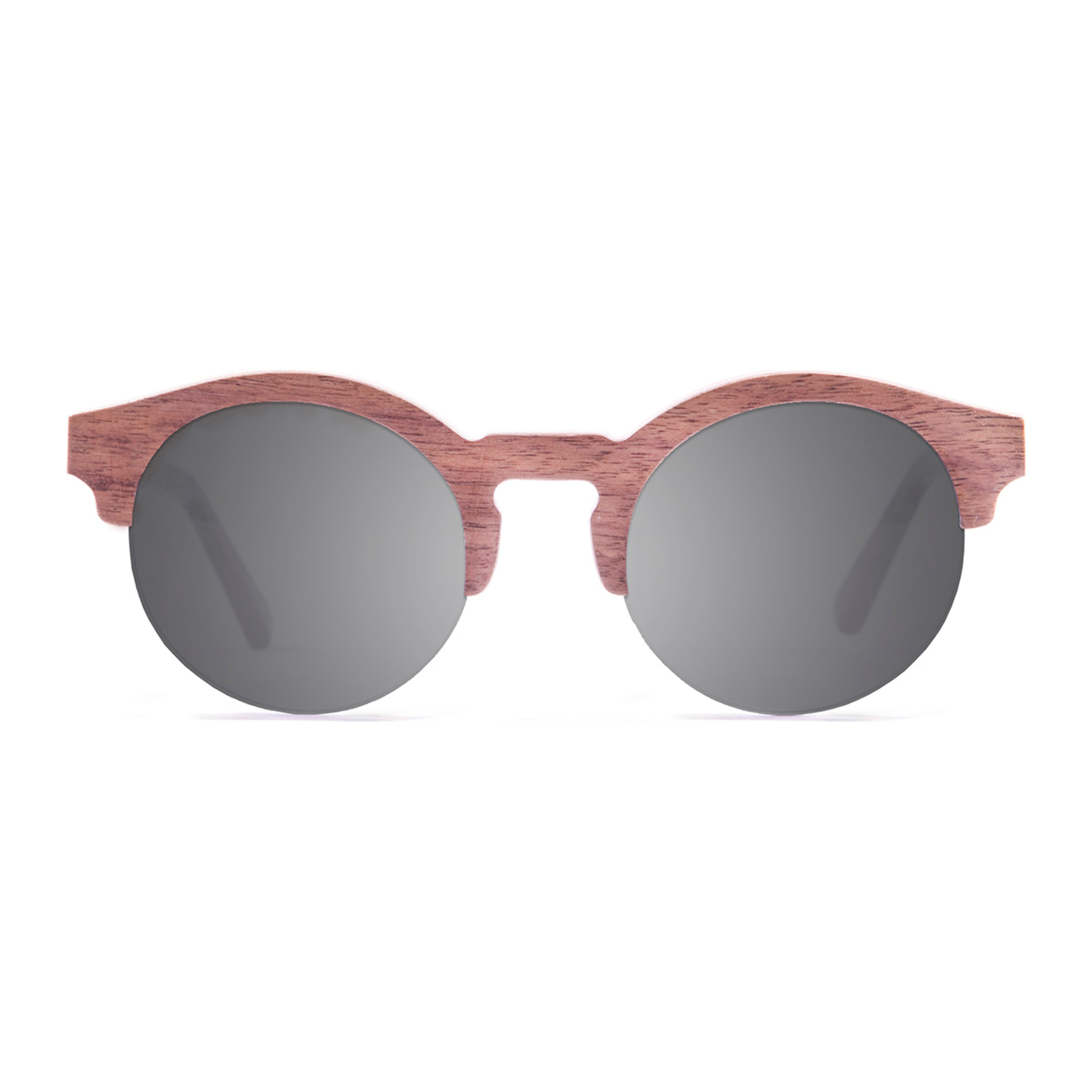 Gafas de sol KAU HONG KONG - De madera de ébano con patilla rojo / Ahumada