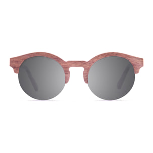 Gafas de sol KAU HONG KONG - De madera de ébano con patilla rojo / Ahumada
