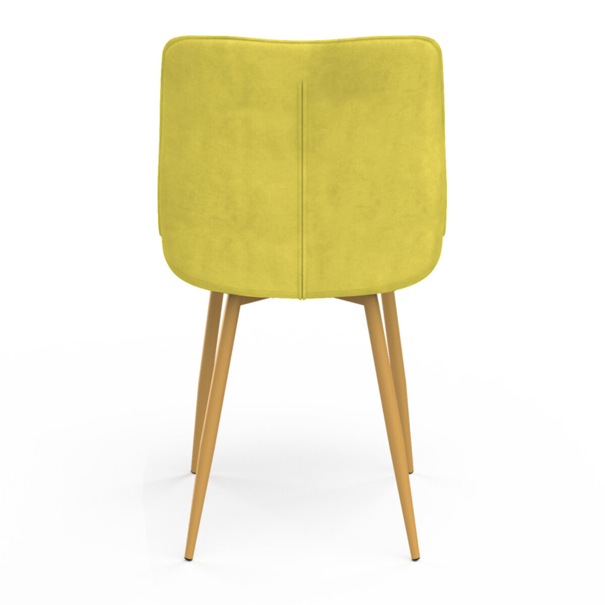 Chaises Melinda en velours mix de couleurs (bleu, gris clair, gris foncé et jaune) et pieds dorés - lot de 4