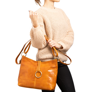 Borsa a spalla  da donna In Vera pelle Made in Italy 29x32x11 cm