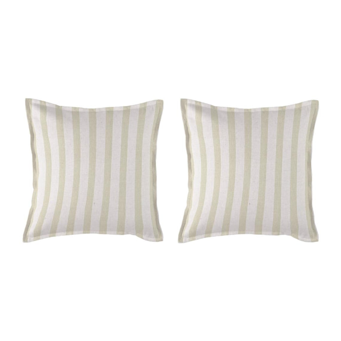 2 taies d'oreiller en 100% percale de coton organic BENGALE sable