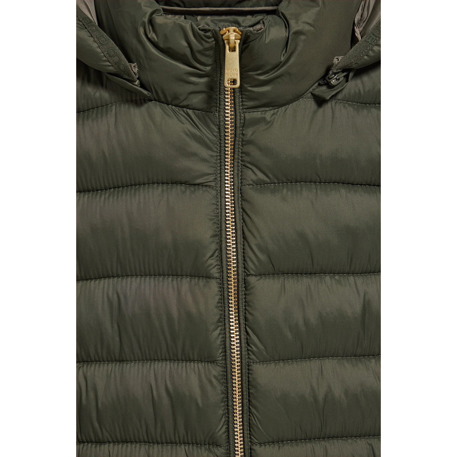 Chaqueta ultralight verde Corey de capucha extraíble y bordado PC