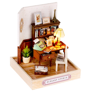 Colección Rincón de la felicidad, Estudio elegante. Maqueta 3D realista con gran detalle y luces led.