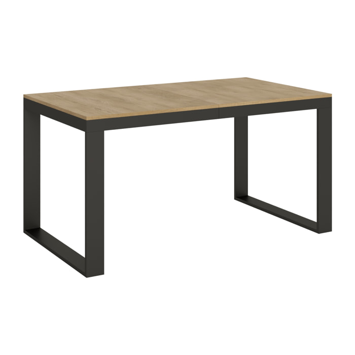 Table extensible 90x160/264 cm Tecno Evolution Chêne Nature cadre Anthracite