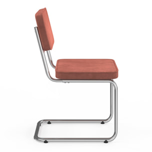 Chaises Naya en velours terracotta et pied métal - lot de 4