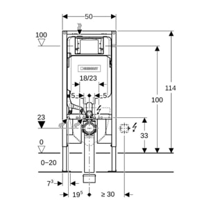 Duofix Bâti-support extra-plat 114 cm UP720, gain de place, avec réservoir à encastrer Sigma 8 cm (111.796.00.1)