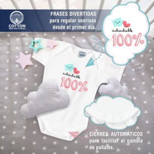 Body bebé frases manga corta hombro