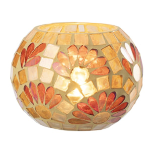 J-Line Chandelier - verre - blanc cassé/jaune chaud - medium