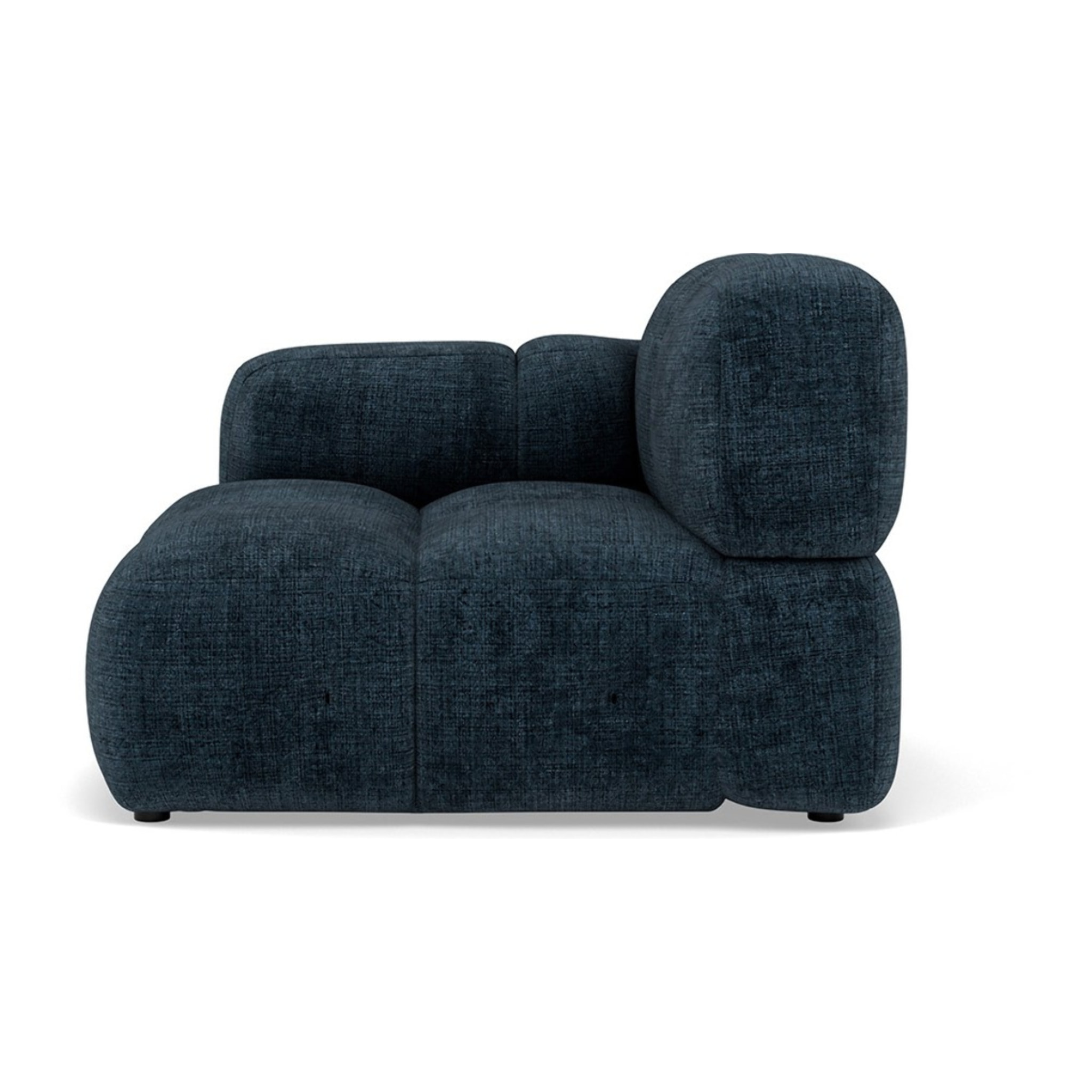 Grace - module d'assise gauche en velours texturé - Bleu