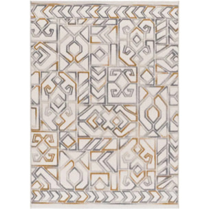 AMARA Alfombra étnica con relieve Plata, varias medidas disponibles.