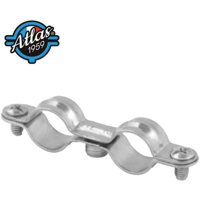 Collier double standard en acier zingué embase M7 X 150 CD Ø28 - Boite de 50 - SCELL-IT - CD28