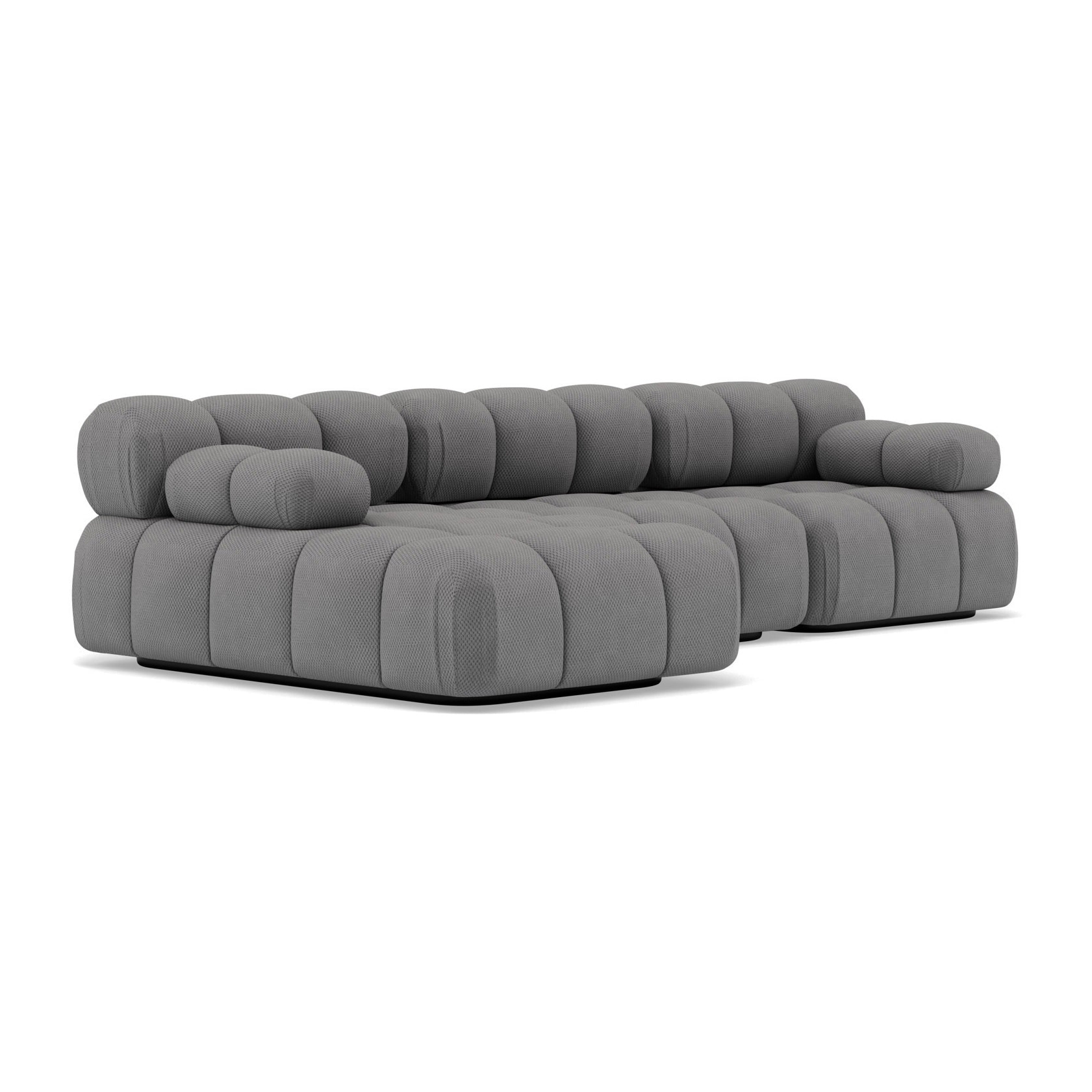 Ruby - canapé modulable d'angle gauche 4 places en velours texturé - Gris