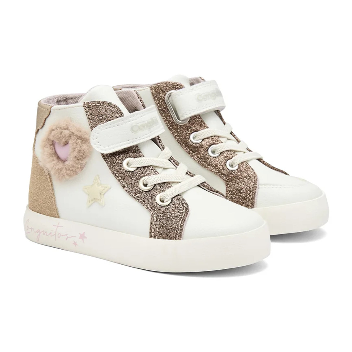 Zapatillas Altas De Niña Con Pelo Y Corazón