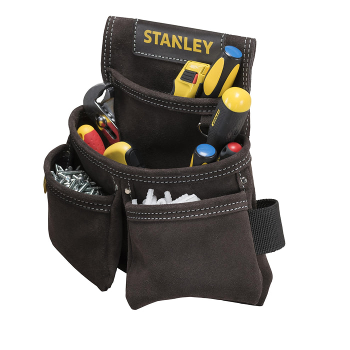 Porte-outils en cuir qualité supérieure 4 Poches STANLEY STST1-80116
