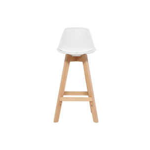 Tabourets de bar scandinaves blanc et bois 65 cm (lot de 2) MINI PAULINE
