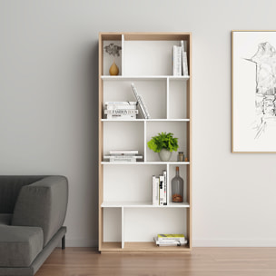 Estantería librería Nack melamina roble-blanco 191x80x32 cm