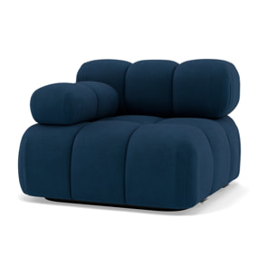 Ruby - module d'assise gauche en velours texturé - Bleu