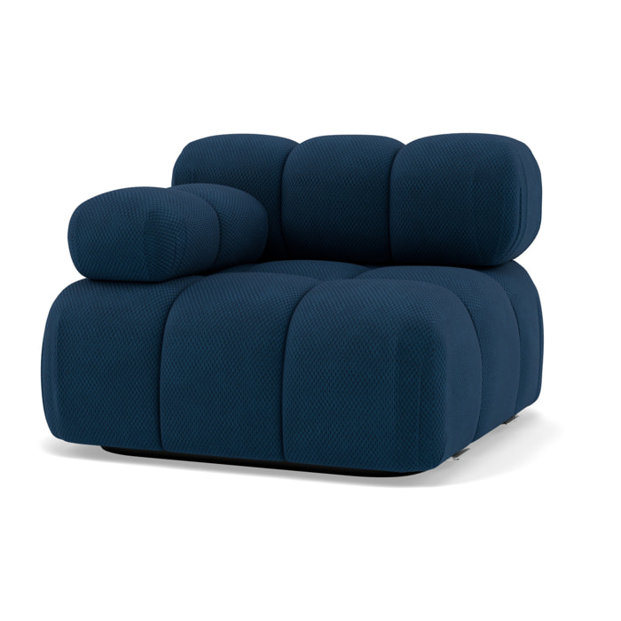 Ruby - module d'assise gauche en velours texturé - Bleu
