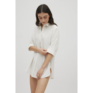 Camicia a maniche lunghe in cotone fluido