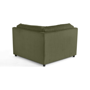 Garance - module d'assise d'angle réversible - en velours côtelé - Vert