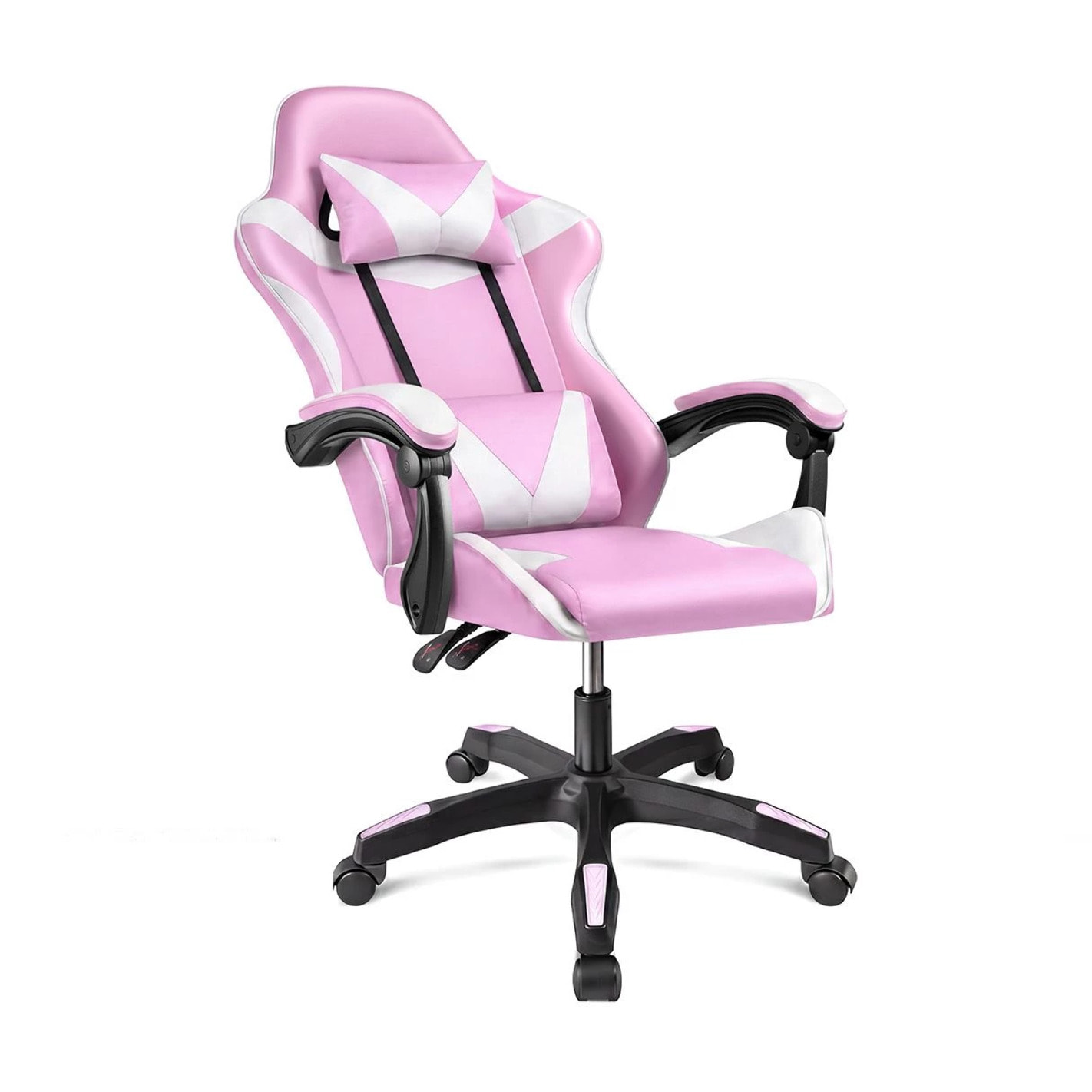 Silla gaming reclinable y con altura ajustable en rosa y blanco 117-128 cm Viper Rosa - Blanco