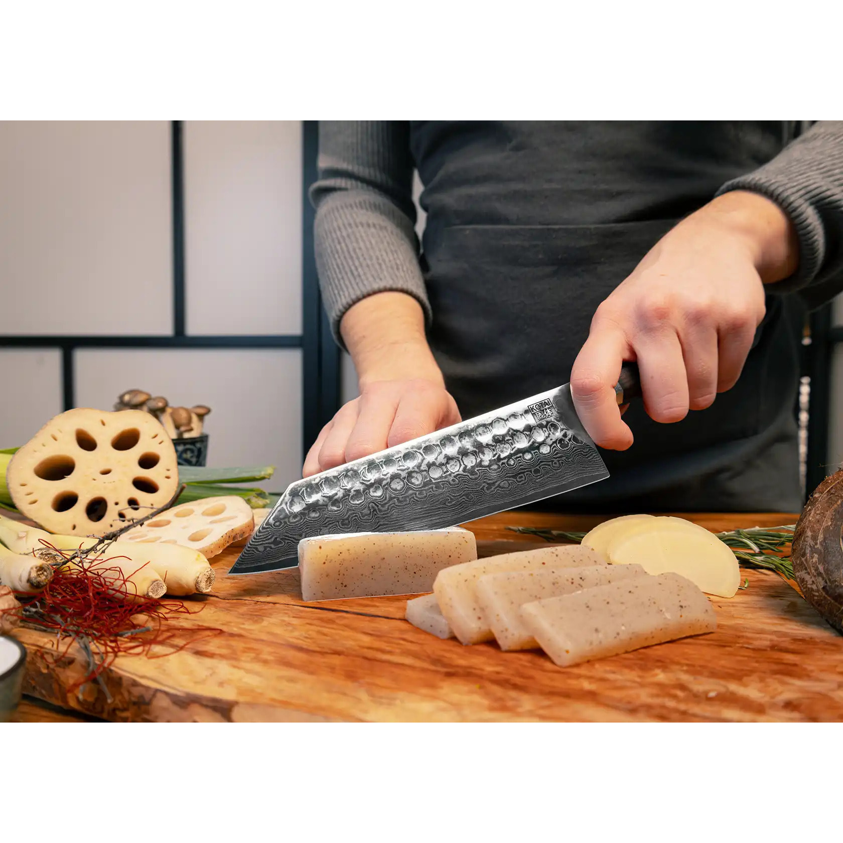 Cuchillo "Santoku Bunka" - 170mm - Colección Bunka Damascus