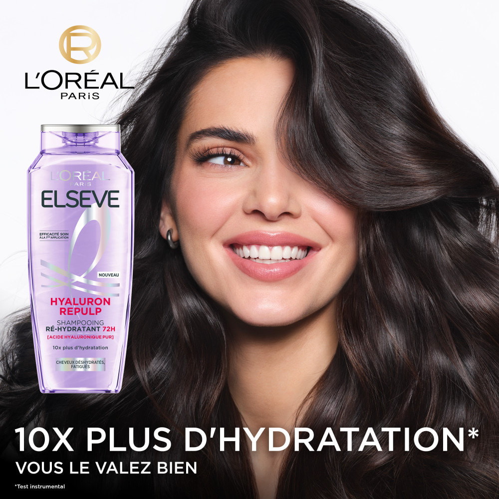 Lot de 12 - L'Oréal Paris Elseve Hyaluron Repulp Shampooing Ré-Hydratant 72H 300ml