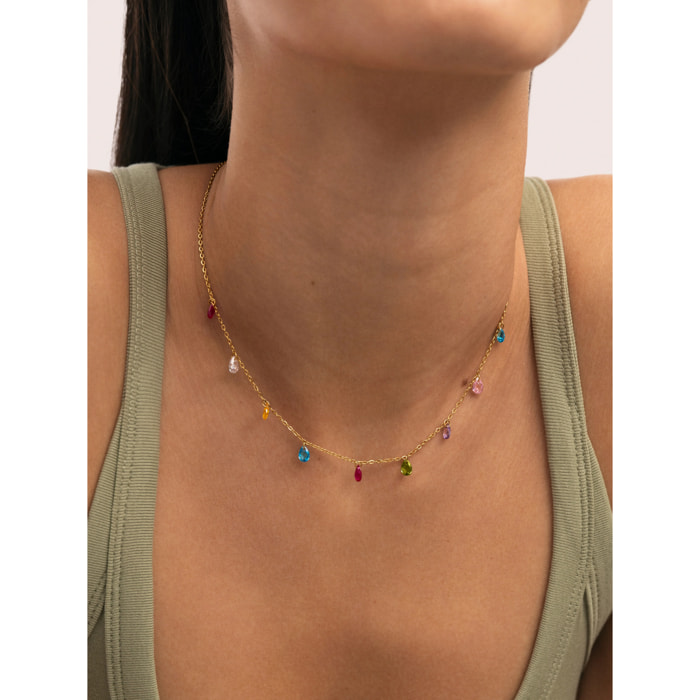 Collar Xiqueta Meua Colors Acero Baño Oro