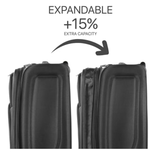 Juego De Maletas Semi-Rígidas Eva Itaca Bergamo Negro