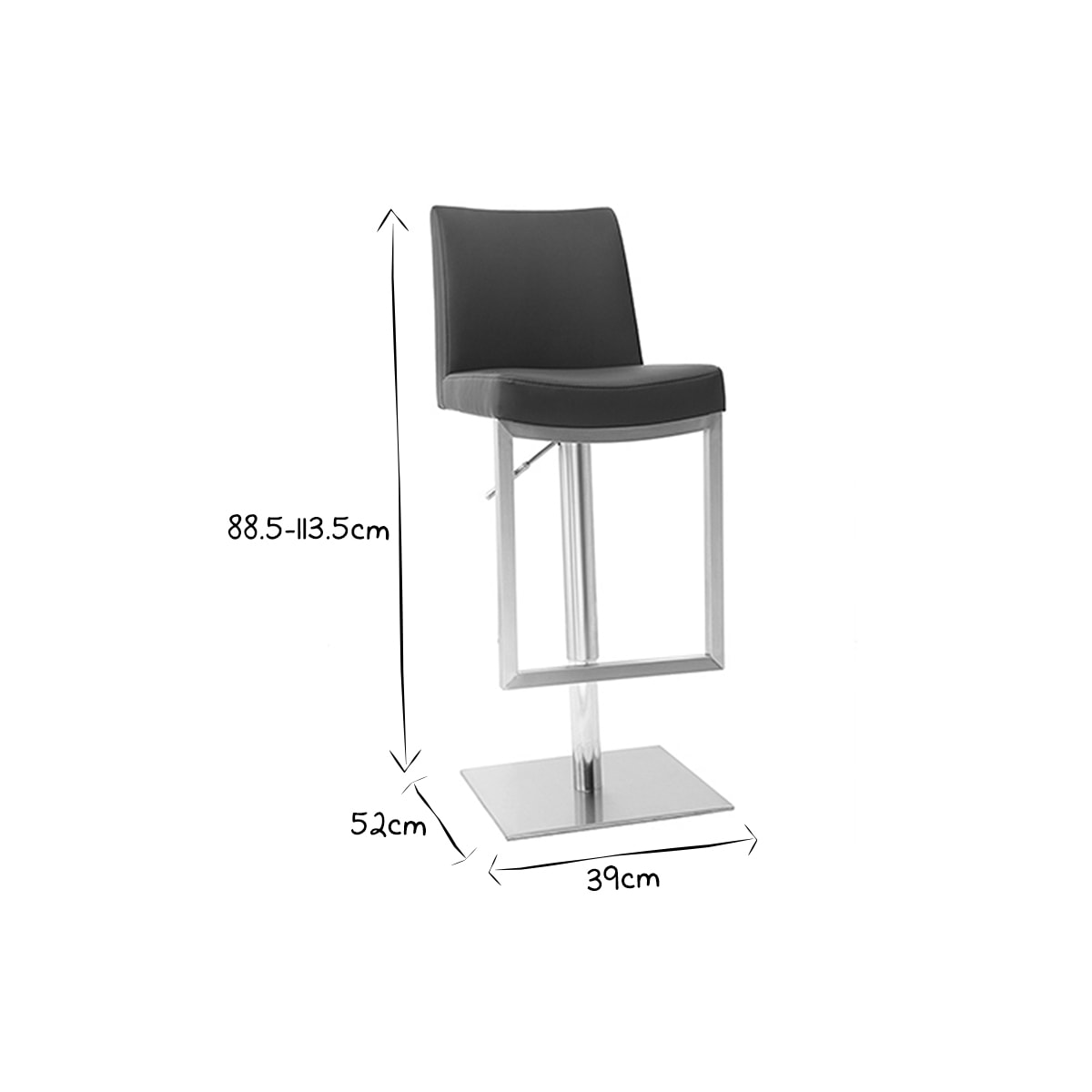 Tabouret de bar design noir KYLE